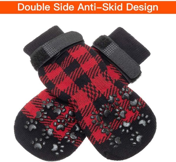Christmas Plaid Dog Socks - Image 4