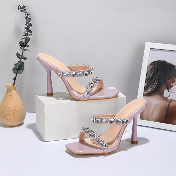 2022 NEW Luxury Women's Rhinestones Crystal High Heels Sandals - Image 8
