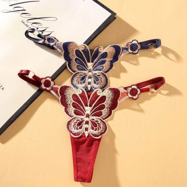 2022 NEW Cute Butterfly Embroidery Women Thongs - Image 5