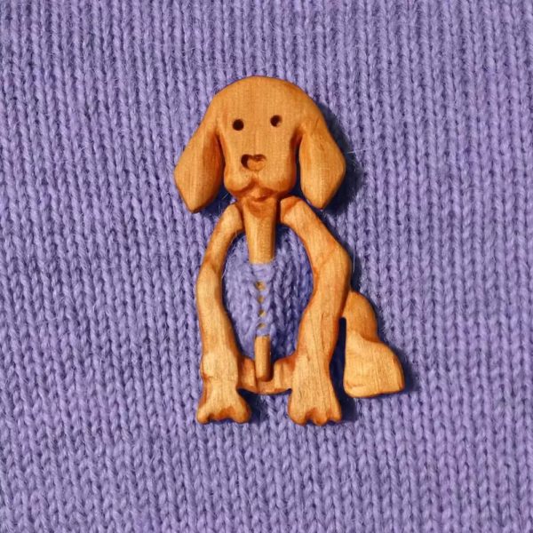 Wooden Animal Pattern Brooch Pin - Image 5