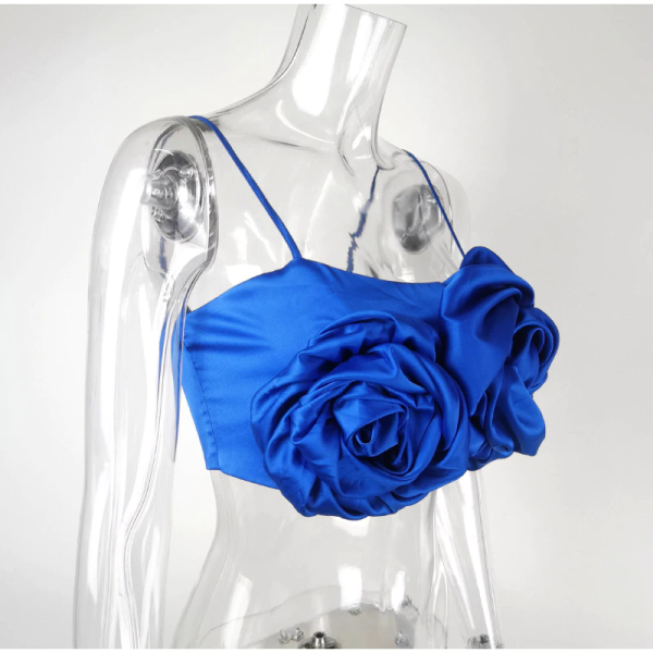 2022 NEW Women's Summer Fashion Satin Off Shoulder Crop Top - Image 14