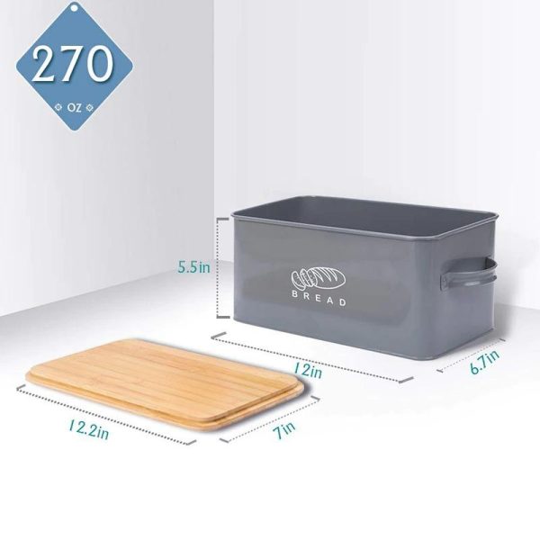 Bread Storage Box With Bamboo Cutting Board - Image 2
