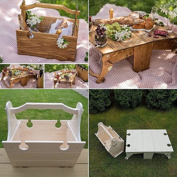 Folding Picnic Basket Table - Image 2