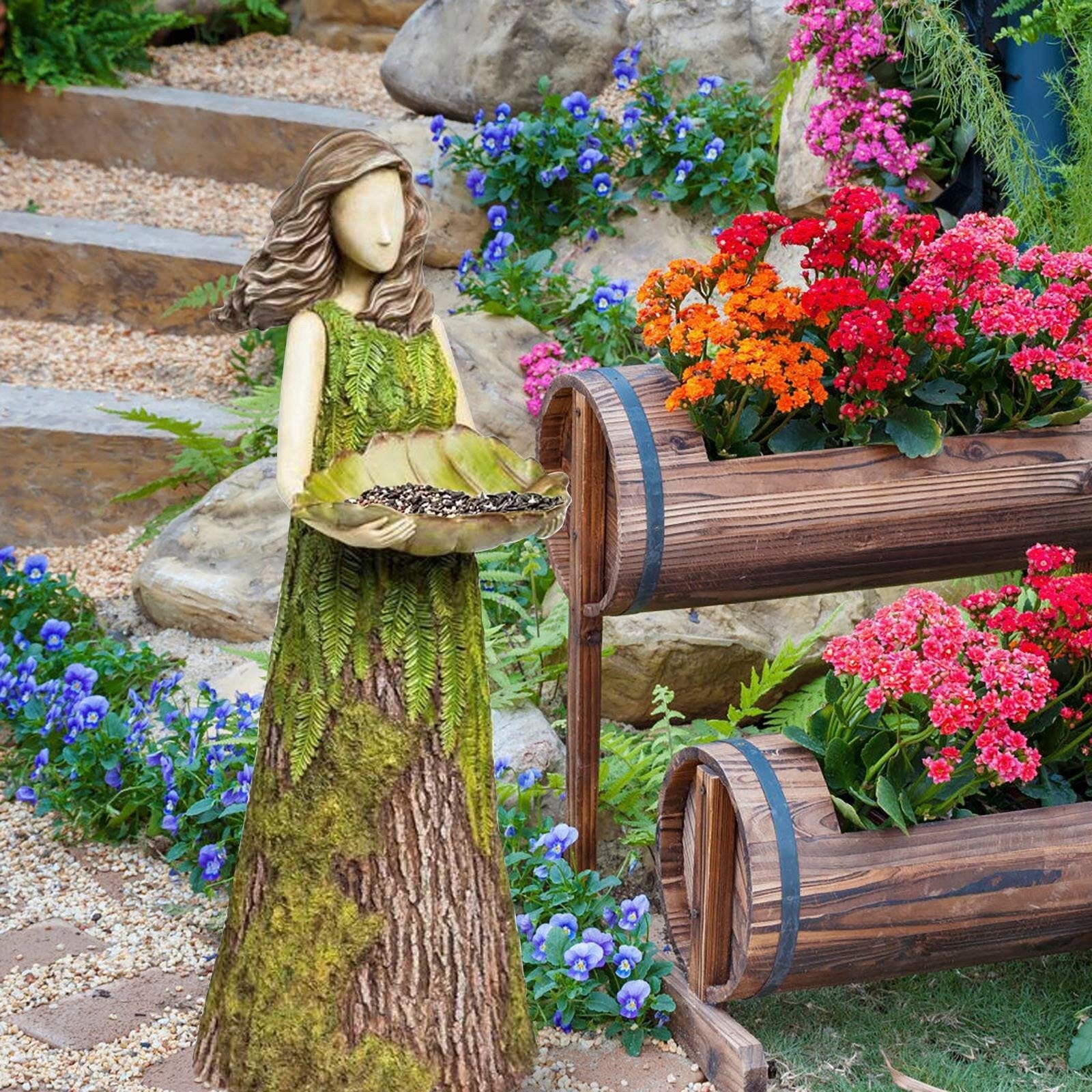 Fern Fairy Statuary Bird Feeder
