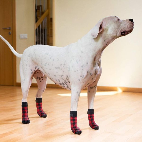 Christmas Plaid Dog Socks - Image 3