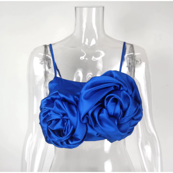 2022 NEW Women's Summer Fashion Satin Off Shoulder Crop Top - Image 15