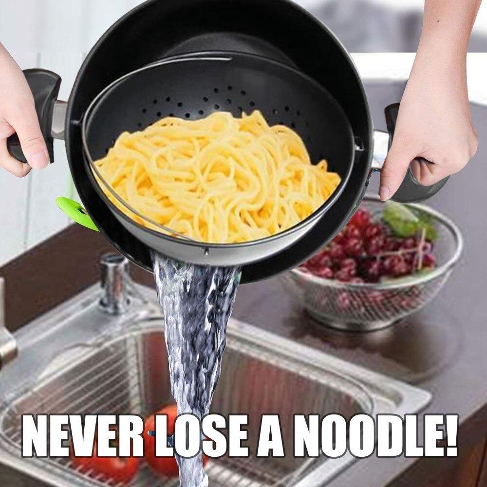 Cooking Pot With Built-In Strainer