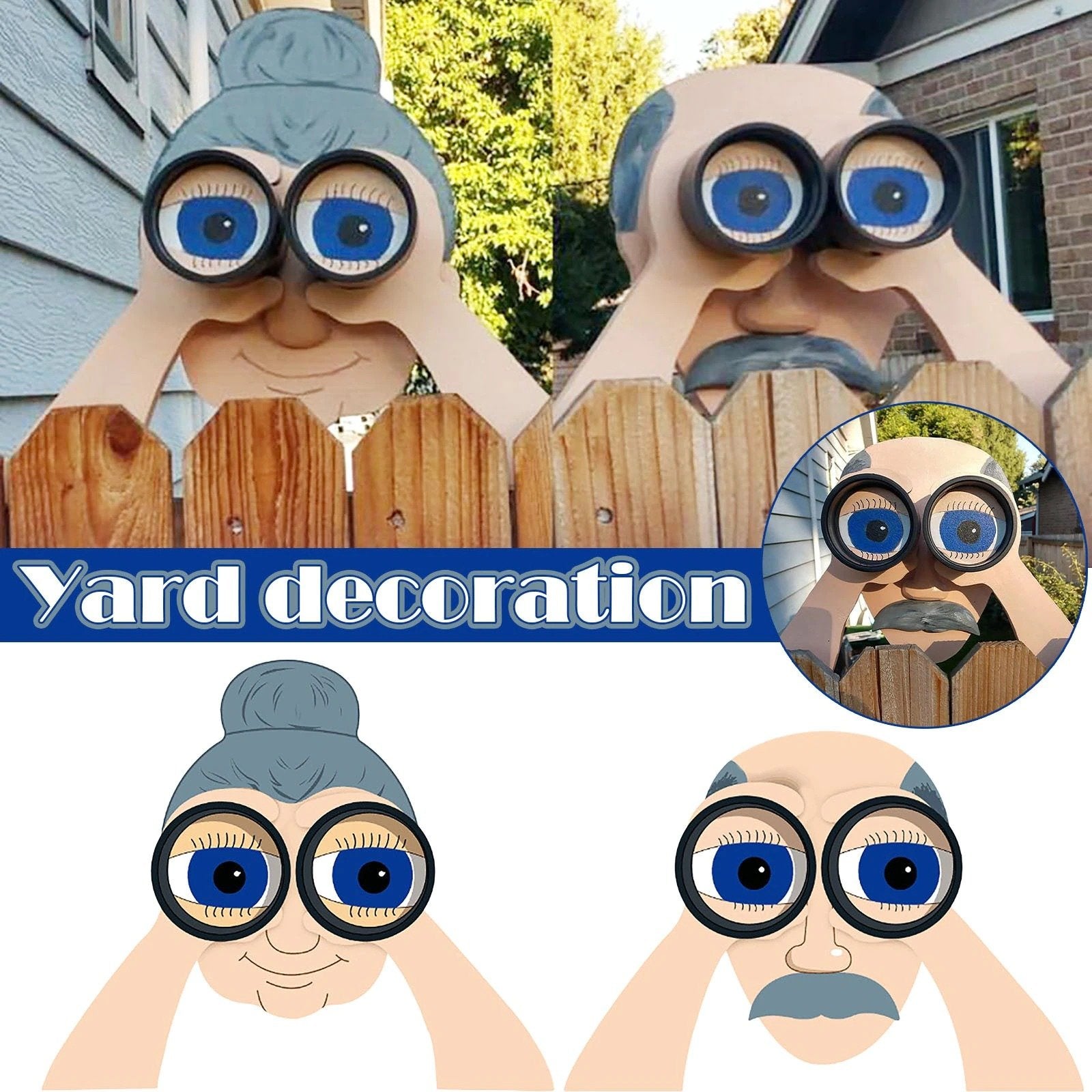 Grandpa And Grandmother Fence Decoration