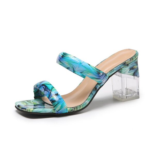 2022 NEW Women's Summer Fashion Transparent Heels Sandals - Image 2