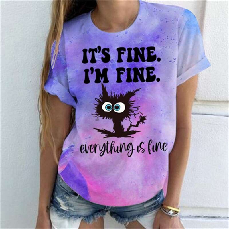 A_eb6e9092-4c8e-469a-8165-82dd915b89fd 2022 NEW Women's Summer Funny Cartoon Cat T-Shirt