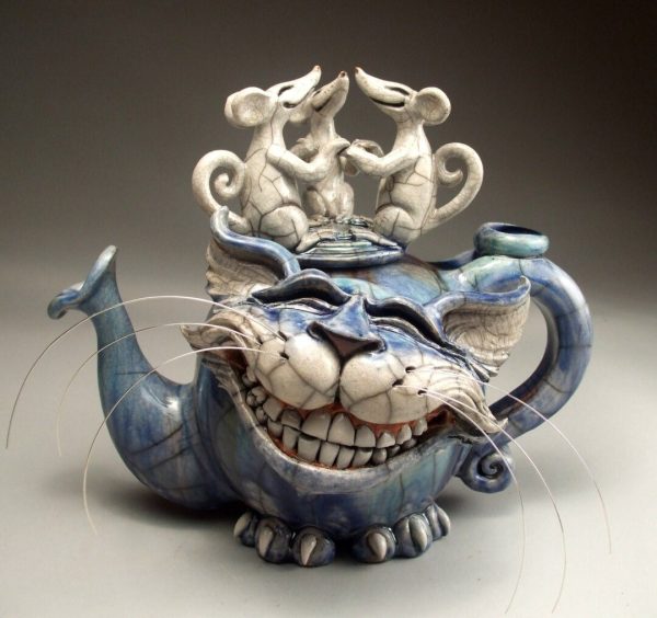 Handmade Art Cat Teapot - Image 2