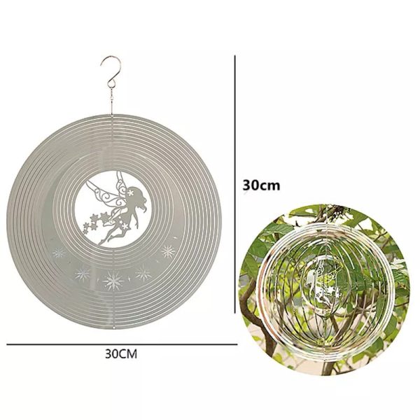 3D Round Rotating Butterfly Fairy Wind Chime Decoration - Image 4