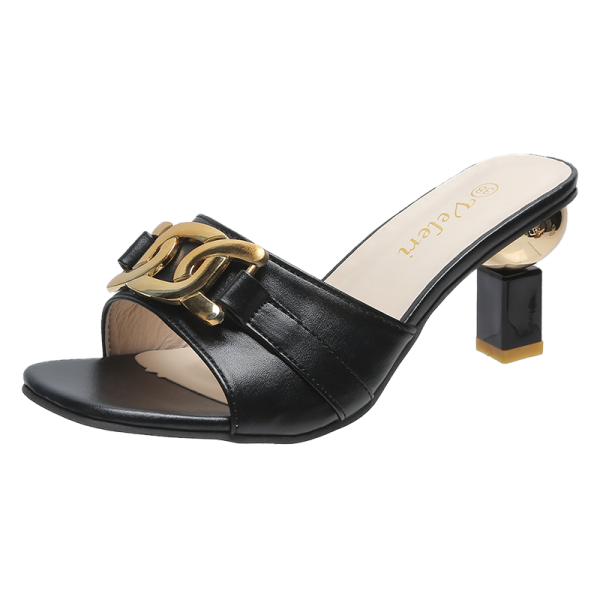 2022 NEW Women's Summer Fashion Sandals With Golden Metal Chain - Image 2