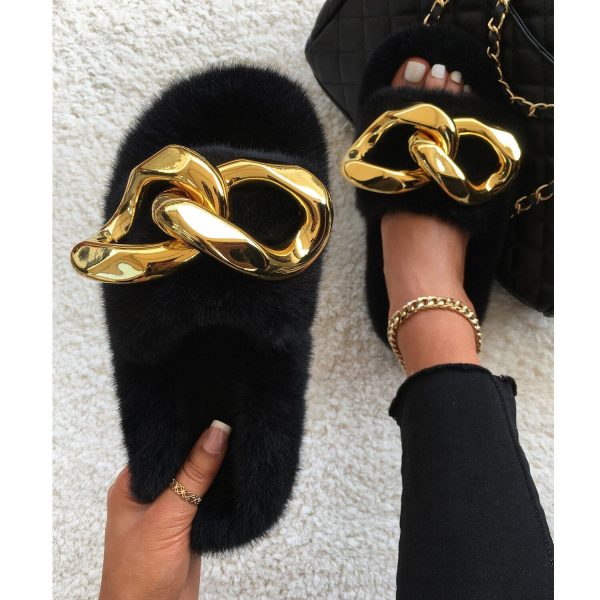 2022 NEW Women's Luxury Fashion Faux Fur Slippers - Image 2