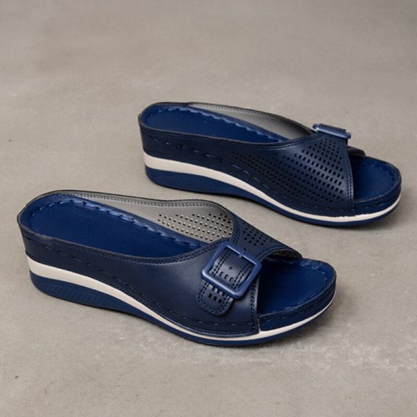 2022 NEW Women's Fashion Casual Buckle Wedge Slippers - Image 2