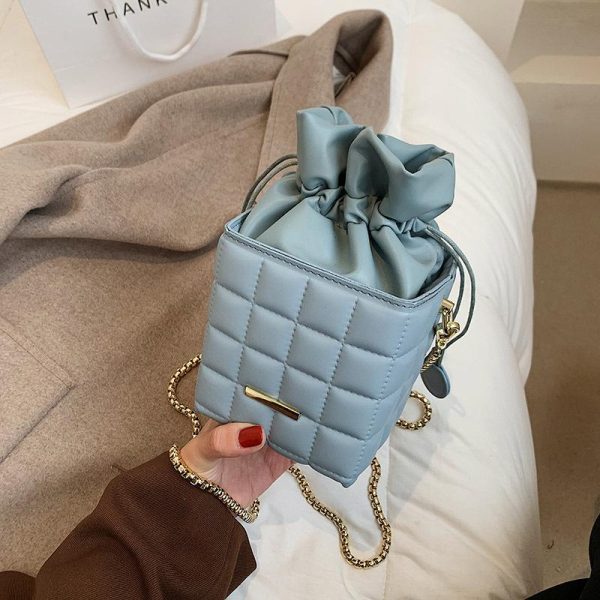 2022 NEW Women's Fashion Quilted Drawstring Bucket Bag - Image 6