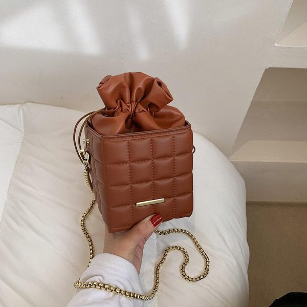 2022 NEW Women's Fashion Quilted Drawstring Bucket Bag - Image 11