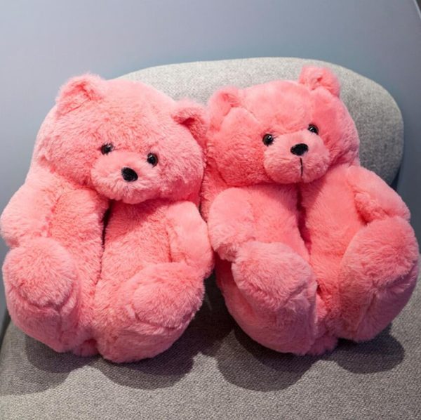 Women's Teddy Bear Plush Slippers - Image 4