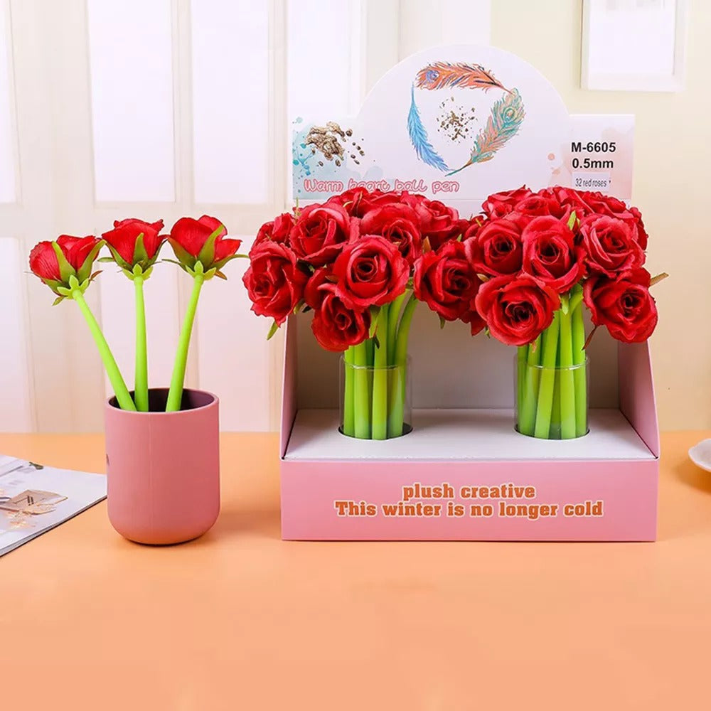 Creative Rose Flower Silicone Pen