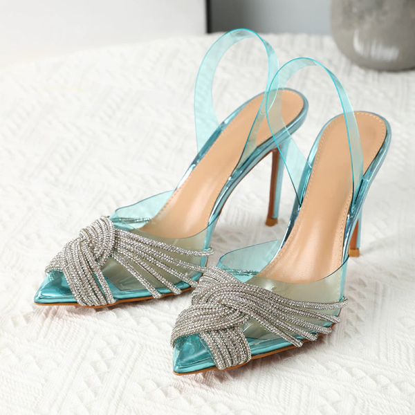 2022 NEW Women's Fashion Crystal High Heels Sandals - Image 6
