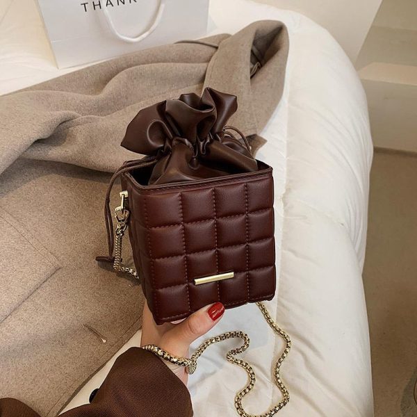2022 NEW Women's Fashion Quilted Drawstring Bucket Bag - Image 10