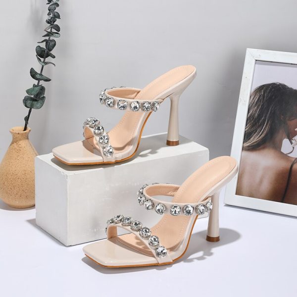 2022 NEW Luxury Women's Rhinestones Crystal High Heels Sandals - Image 7