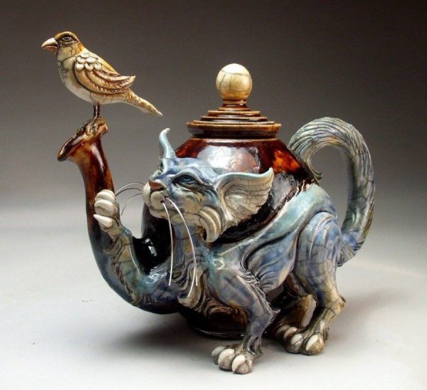 Handmade Art Cat Teapot - Image 4