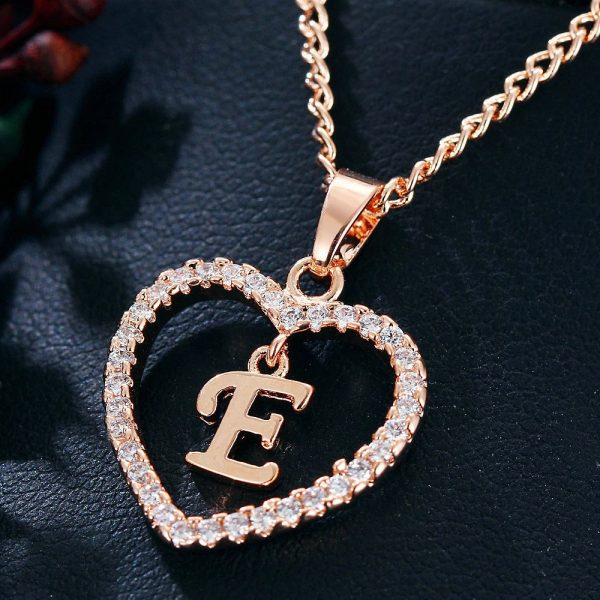 Heart Pendant Necklace With Initial Letter - Image 5