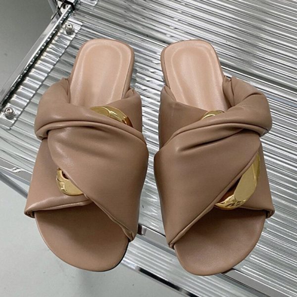 2022 NEW Women's Summer Cozy Soft Leather Flat Slippers - Image 7