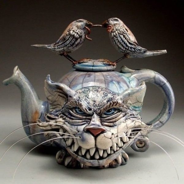 Handmade Art Cat Teapot - Image 6
