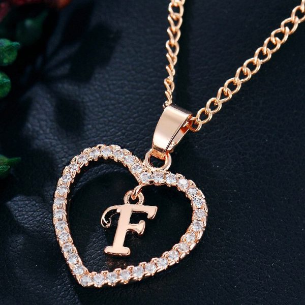 Heart Pendant Necklace With Initial Letter - Image 7