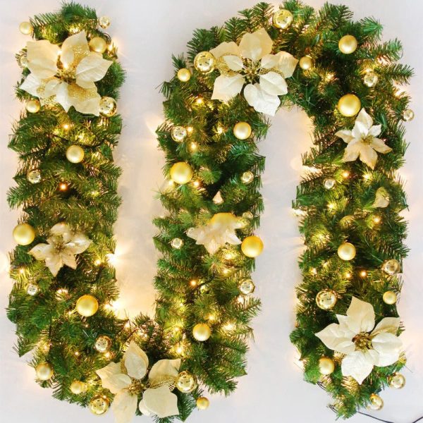 Christmas Rattan Decoration With LED Lights - Image 2