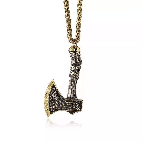 Viking Axe-Shape Pendant Necklace - Image 4
