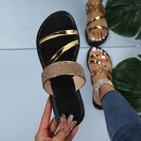 2022 NEW Women's Summer Fashion Bling Rhinestone Slippers - Image 2