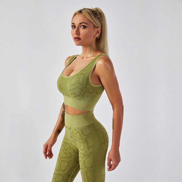2022 NEW Women's Snake Print Workout Gym Set - Image 7