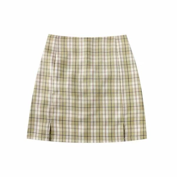 NEW Women's Spring Summer Casual Plaid Skirt - Image 2