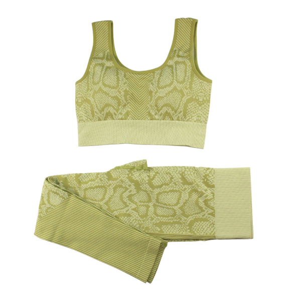 2022 NEW Women's Snake Print Workout Gym Set - Image 15