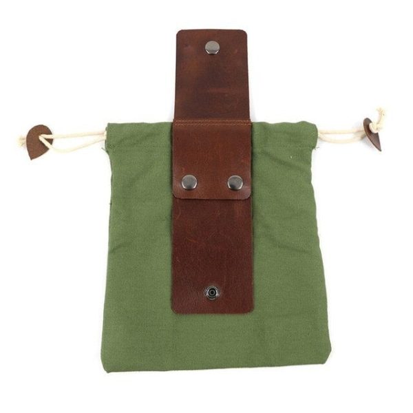 Foldable Leather Waxed Canvas Pouch - Image 8