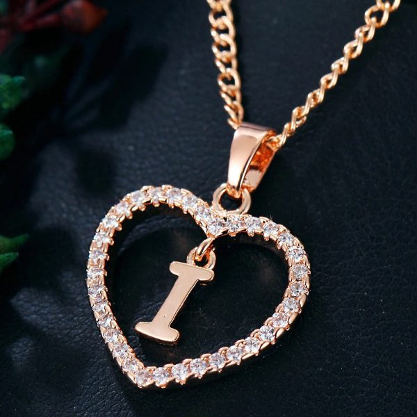 Heart Pendant Necklace With Initial Letter - Image 6