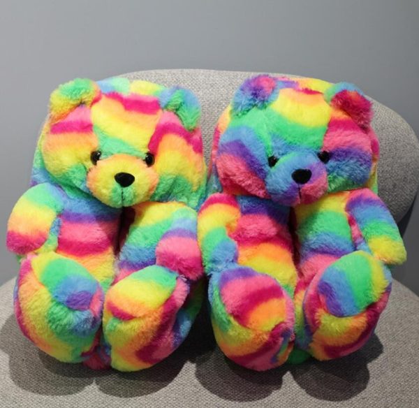 Women's Teddy Bear Plush Slippers - Image 9