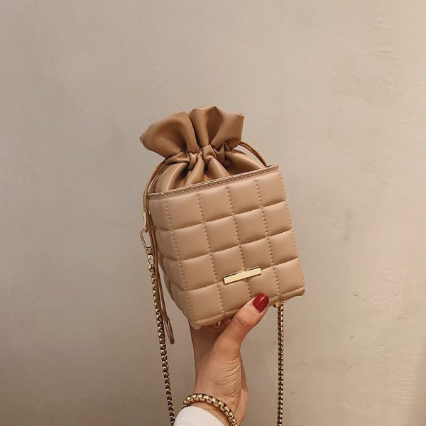 2022 NEW Women's Fashion Quilted Drawstring Bucket Bag - Image 4