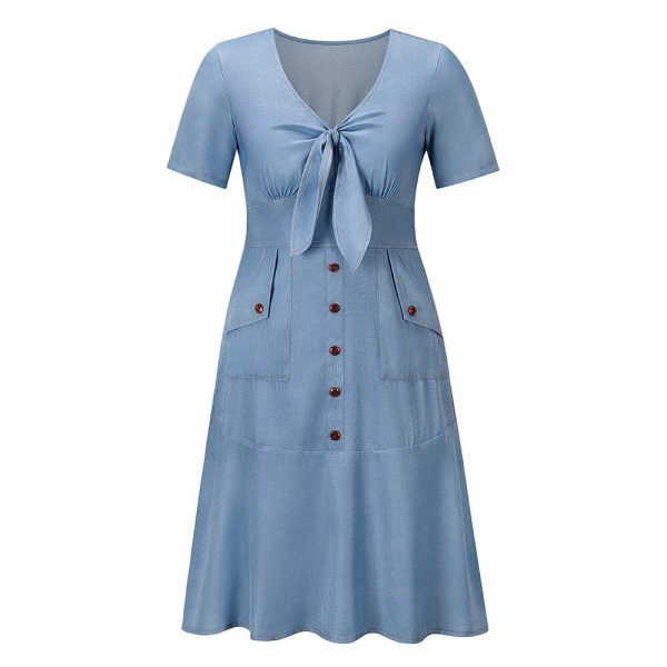 2022 NEW Women's Summer Imitation Denim Dress - Image 6