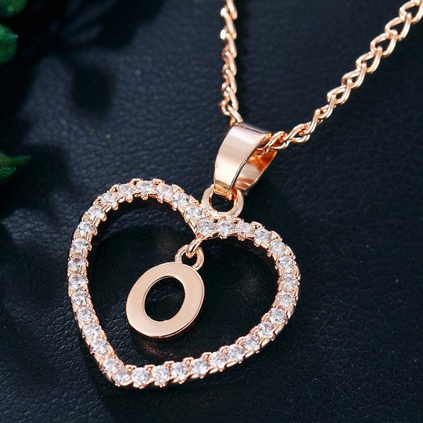 Heart Pendant Necklace With Initial Letter - Image 12