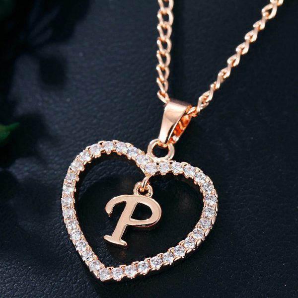 Heart Pendant Necklace With Initial Letter - Image 14