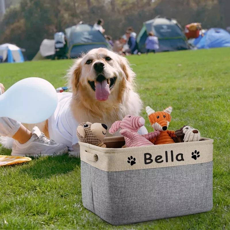 PersonalizedDogToysStorageBasket Personalized Pet Toy Storage Basket