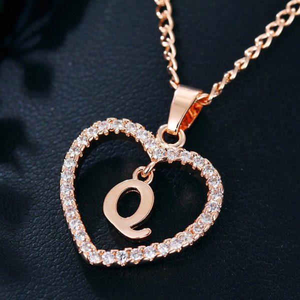 Heart Pendant Necklace With Initial Letter - Image 16