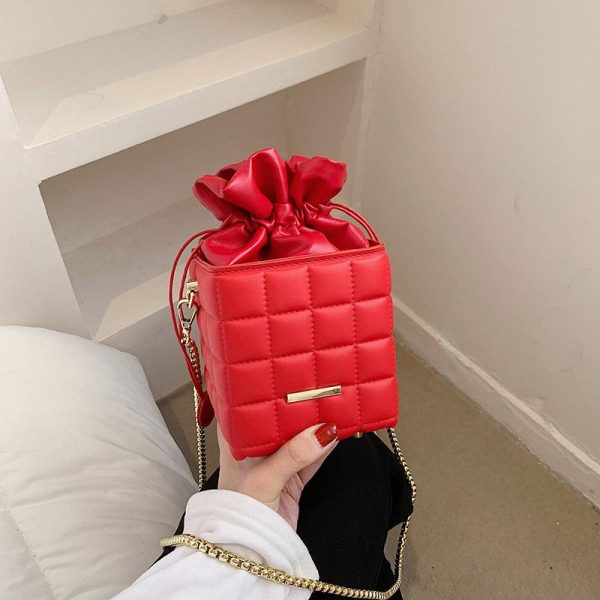 2022 NEW Women's Fashion Quilted Drawstring Bucket Bag - Image 9