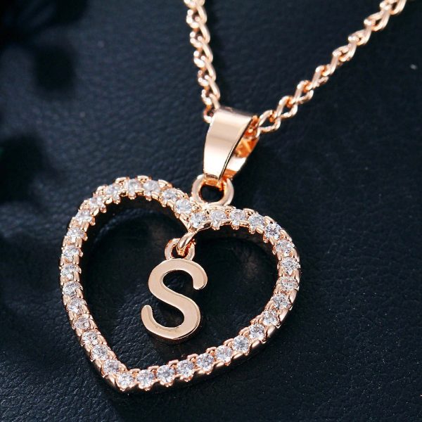 Heart Pendant Necklace With Initial Letter - Image 21