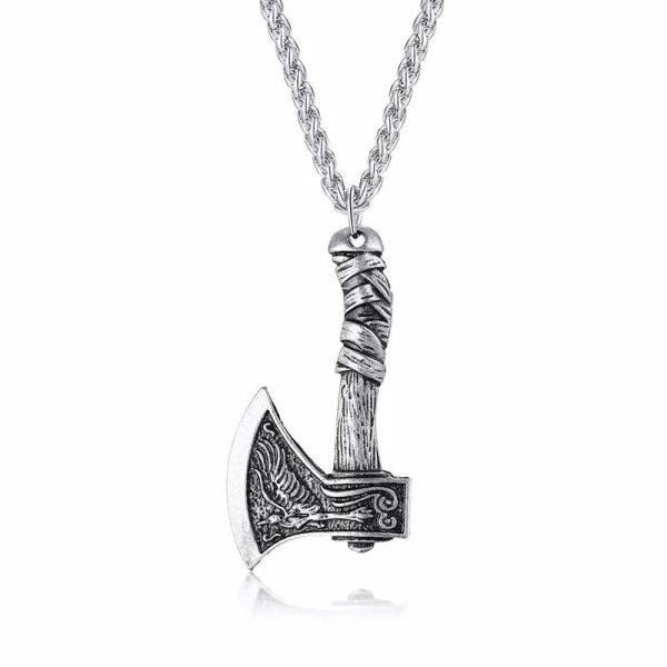 Viking Axe-Shape Pendant Necklace - Image 2
