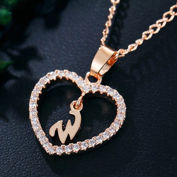 Heart Pendant Necklace With Initial Letter - Image 22